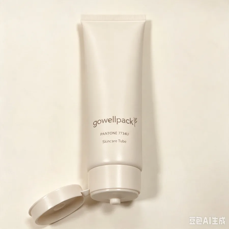 Matte Beige Skincare Squeeze Tube with Flip Cap