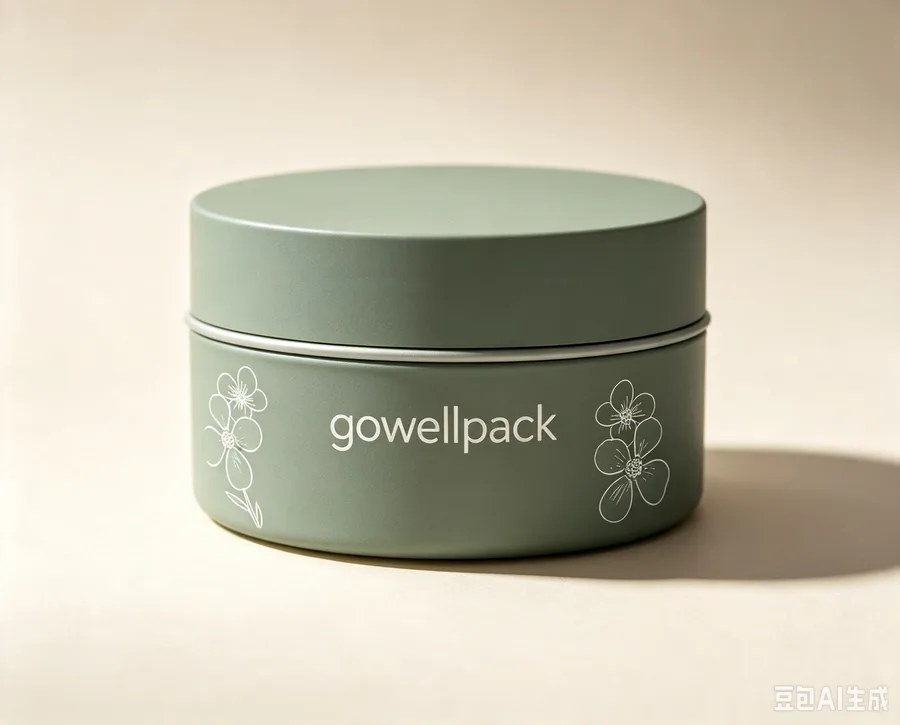 Matte Sage Green Round Cosmetic Packaging Jar