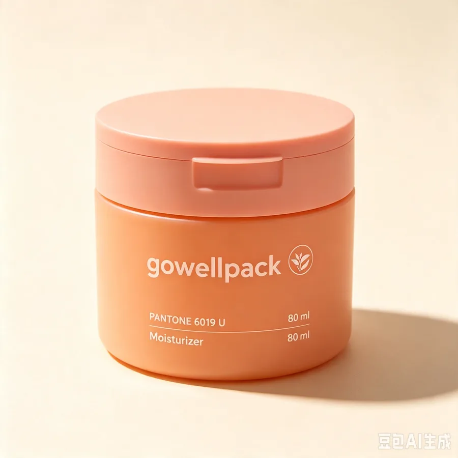 Matte Peach Cosmetic Cream Jar with Lid
